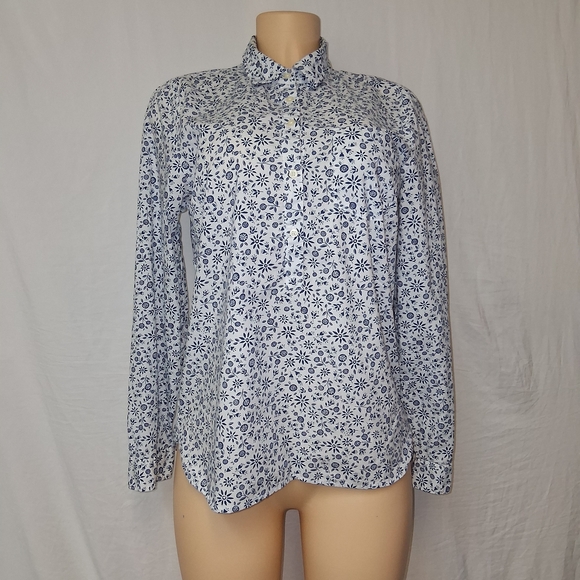 GAP Women's  Size S White and Blue Patterned Shirt - Picture 3 of 15